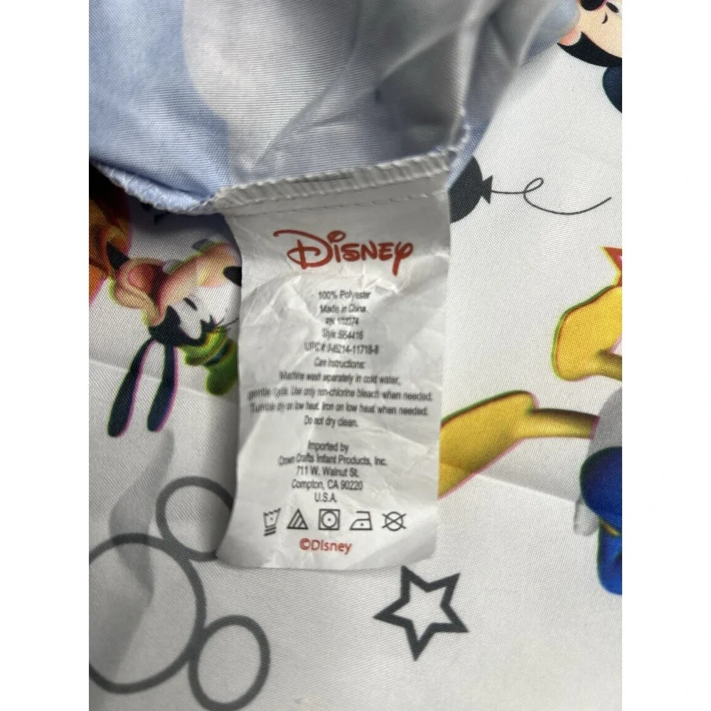 Disney Mickey Mouse Toddler Sheet Set Fitted Flat Sheet Pillowcase 3 Pc EUC